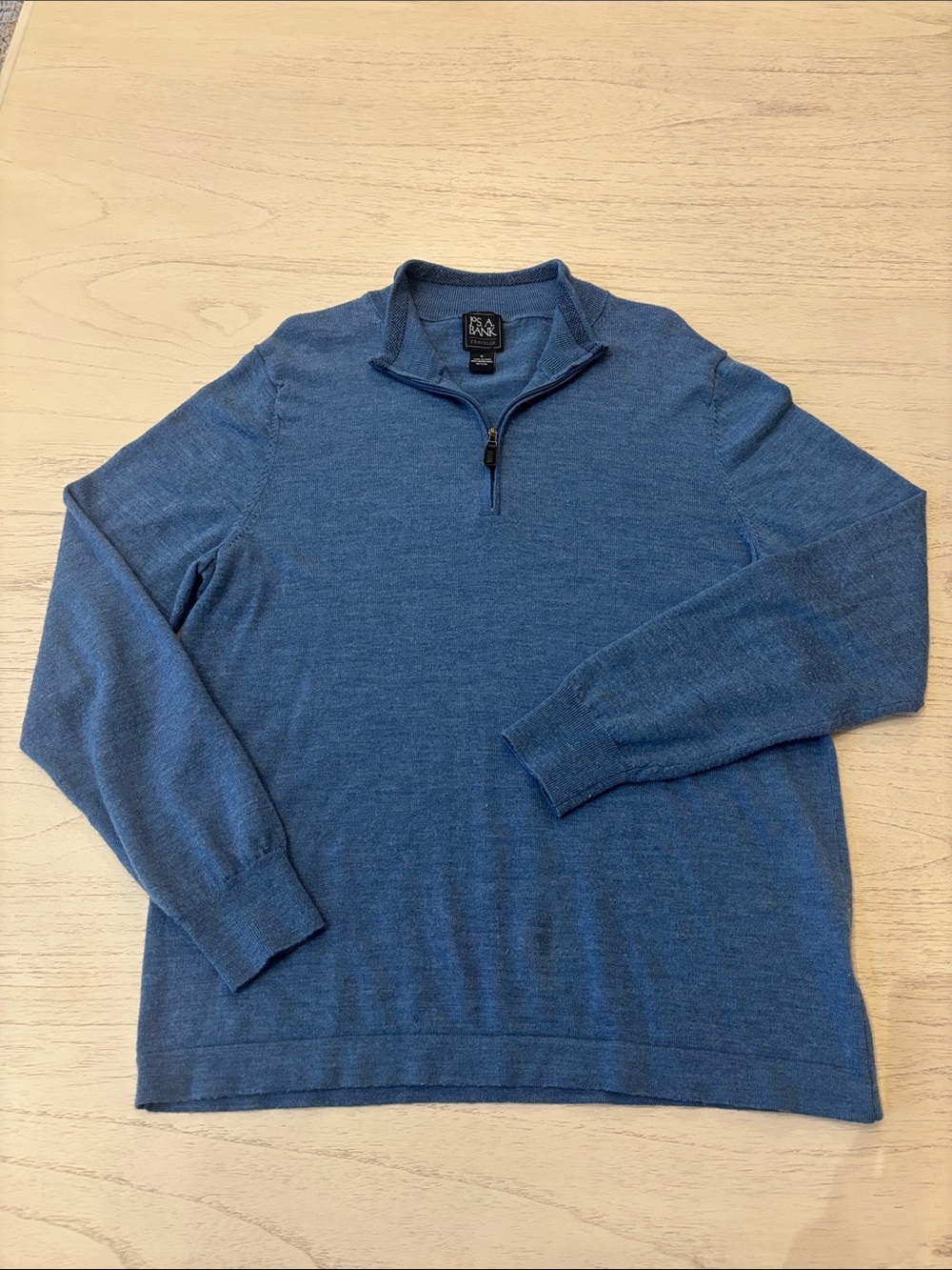 Jos. A. Bank Traveler Men’s Blue 100% Merino Wool Quarter Zip Sweater XL